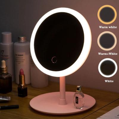 China USB Lighted Charger Lighted Magnifying Cosmetic Led Makeup Mirror 2019 Led Light Portable Makeup Mirror Kit for sale