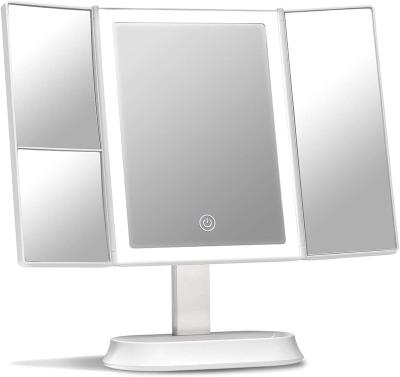 China Touch Screen USB Charger Lighted Vanity Mirror with Lights and Vanity Mirror LED Light Makeup Led Mirror for sale