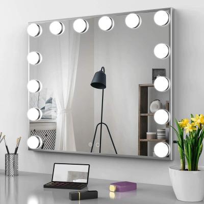 China 2022 Mirror Lighted Hollywood Style LED Bulbs Lights Kit For Makeup Table Set With Mirror Cosmetic Mirrors With Dimmer for sale