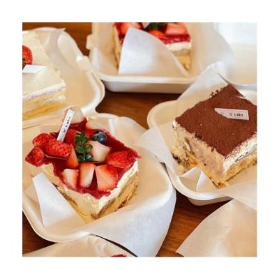 China Recycled Materials Sim-party Cheap Lunch Dessert Slice Greaseproof Tiramisu Boxes Brown Bento Cake Box Disposable White for sale