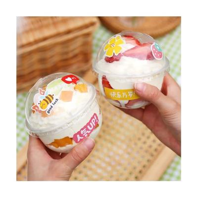 China Disposable Mini 250Ml 360Ml 500Ml Round Dessert Biodegradable Plastic Clear Ball Sim-party Cake Cup Cream Box for sale