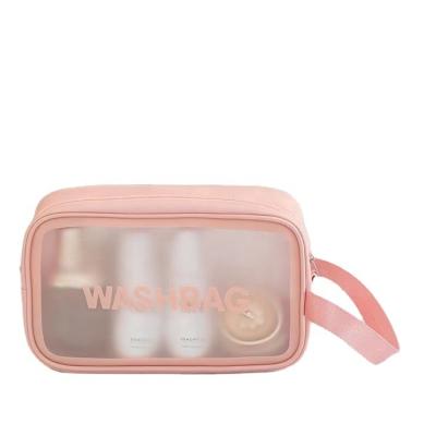 China Fashion Sim-Party Matte Texture PVC Multifunctional Translucent Waterproof Cosmetic Bags For Women for sale