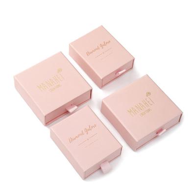 China Recyclable Sim-party Custom Printed Small Portable Luxury Cardboard Earring Necklace Jewelry Packaging Box for sale