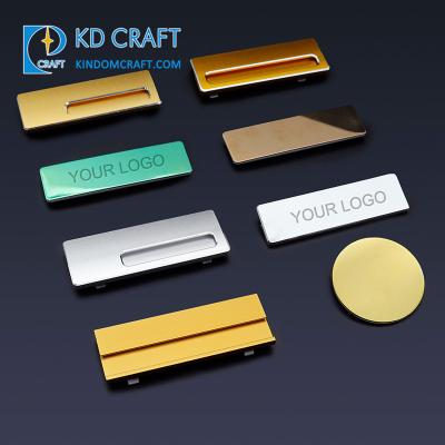 China Wholesale Silver Reusable Magnetic Color Engraved Custom Name Tag Double Sublimation Hotel Staff Name Badge Blank Blank Metal Pin for sale