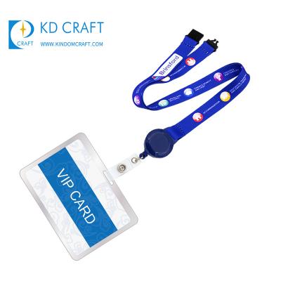 China Advertising Wholesale Cheap Custom Printed Heat Transfer Neck Strap Badge Reel Detachable Lanyard With Plastic Holder for sale