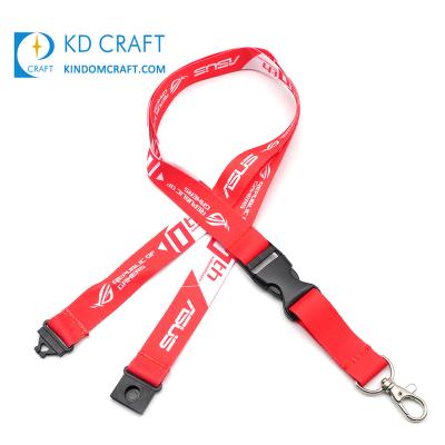 China Wholesale free promotion design customized logo neck strap sublimation printing detachable branded lanyard with buckle for sale