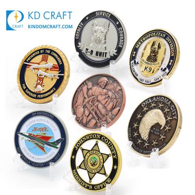 China America made china cheap custom metal zinc alloy die casting embossed double sided enamel 3d military army challenge coins for sale