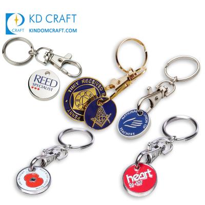 China Promotional High Quality Cheap Custom Masonic Coin Trolley Freemason Supermarket Freemason Enamel Metal Logo Bulk Key Chain For Sale for sale