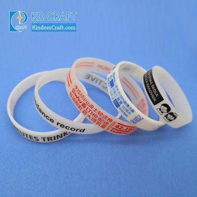 China Eco-friendly china wholesale bulk cheap custom logo printing silicone rubber luminous glowing wristband for promotion for sale