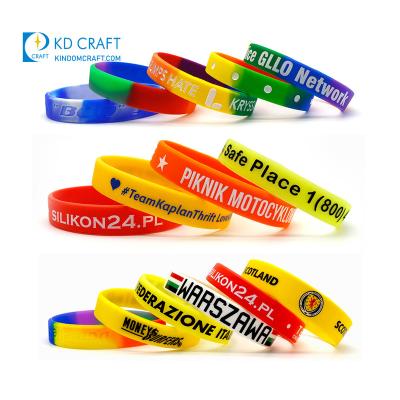 China Souvenir maker in cheap custom china logo printing silicone wristband yellow rubber wristbands for promotion for sale