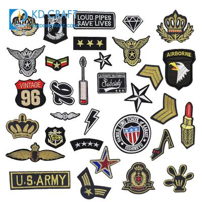 China 3D College Security Football Team Bullion Yarn High End Custom Blazer Pocket Embroidered Badge Patches For Apparel for sale