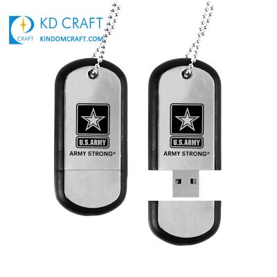 China Gift High Quality Custom Metal China Titanium Business Logo Printed Magnetic St Francis Us Army USB Military Training Dog Tag For Men for sale