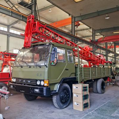 China High drilling efficiency and multifunctional truck mounted full hydraulic water well drilling rig with onboard air compressor for sale