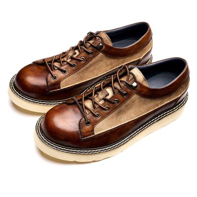 China Factory Wholesale Breathable Customized Men's Roman Leather Boots Lace Up Rubber Casual Shoes for sale