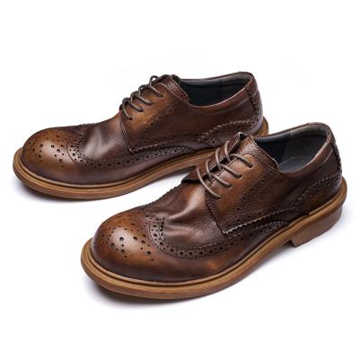 China MenHot Selling Products High Quality Men's Leather Dress Breathable Brown Oxford Shoes Casual Leather Ankle Boots Men's Leather Shoes for sale