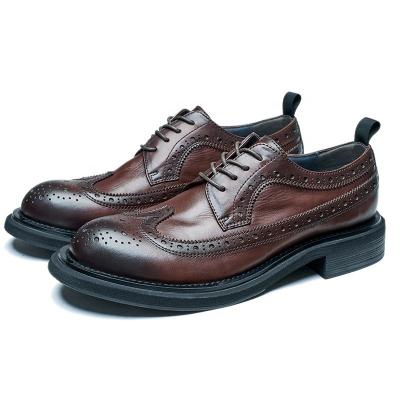 China Wholesale Custom High Quality Genuine Leather Stylish Shoes Breathable For Men Oxford Genuine Leather Shoes Men's Stylish Shoes For Men for sale