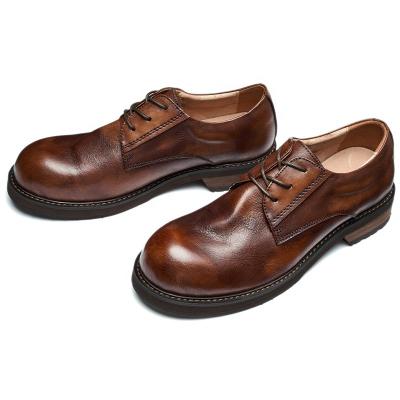 China Hot Selling Fashion Trend Casual British Style Four Seasons Stylish Shoes Formal Men Leather Trim Shoes for sale