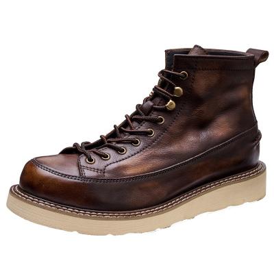 China Wholesale Original Deodorization First Layer Whip High Top Wear-Resistant Fashionable Men's Shoes Machining Ankle Boots for sale