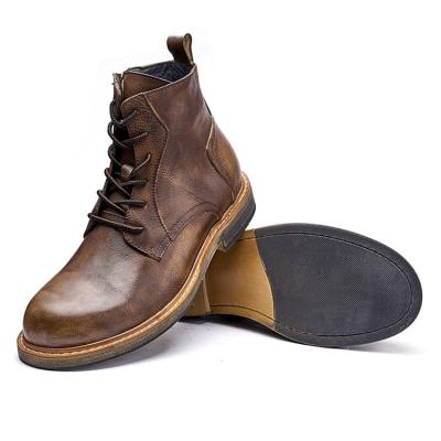 China Other Men's Custom Made Factory Wholesale High Quality Roman Boots Rubber Lace Up Leather Ankle Boots for sale