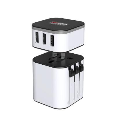 China Residential / General-Purpose Wontravel Quick Charger AUS UK US EU Plugs Adaptor Universal Travel Adapter 3 USB for Mobile Phone for sale