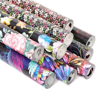 China 10inx5Feet Rolls Floral Apparel Bundle Iron On Vinyl Heat Transfers Vinyl HTV Craft Heat Transfer Vinyl Apparel for sale