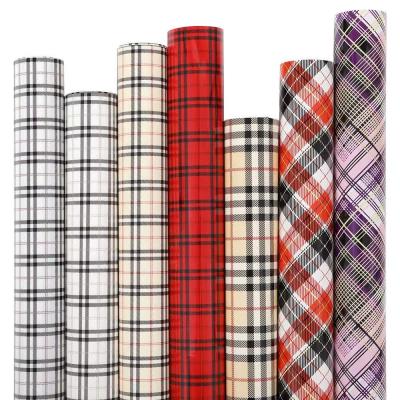 China 10inchx50Yard Apparel Factory Price Buffalo Plaid Pattern Heat Transfer Iron On Vinyl Transfer Film For Clothes for sale