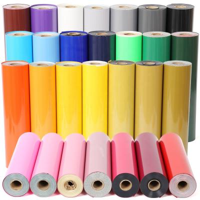 China 23.5inchx50Yard Hot Selling Apparel Stickers Solid PU Transfer Film Brands Rolls Heat Transfer Vinyl Apparel T-shirts Logo for sale