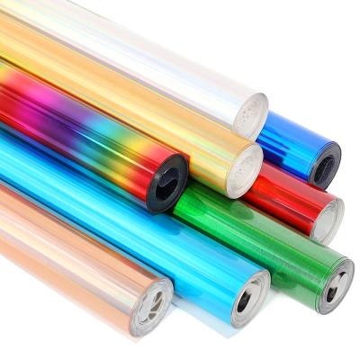 China 10inchx5Feet Holographic Metallic Apparel Easy To Cut And Weed Heat Transfer Vinyl For T Shirts Cricut Machine for sale