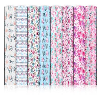 China 10inx25 Apparel Yard Hot Selling Floral Print Printable Designs Transfer Film HTV Vinyl Heat Transfer Vinyl Apparel for sale