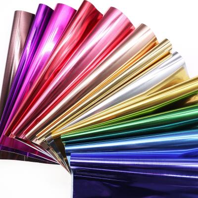 China Metallic Chrome Apparel Prints HTV Laser Heat Transfer Fabric Patterns Heat Transfer Vinyl Sheets For DIY Craft T-shirt for sale