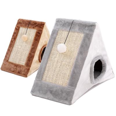 China 2021 Latest Triangle Crochet Cat House Warm Grinding Cat House Breathable for sale