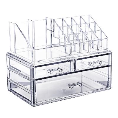 China Long Lasting Dresser Desk Drawer Large Drawer Cosmetics Acrylic Transparent Plastic Skin Care Finishing Shelf for sale