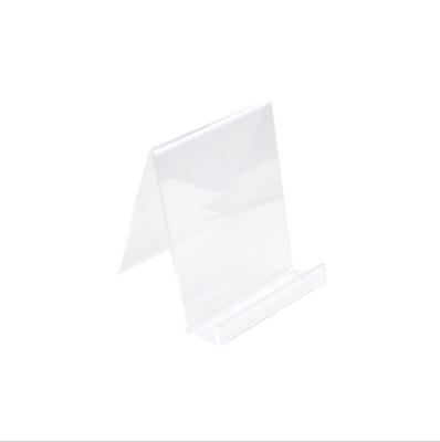 China OEM are available custom transparent acrylic magazine rack shelf books supporting vertical bookend shelf bookstore display stand bracket for sale