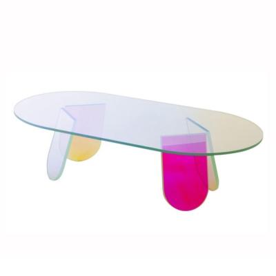 China OEM Are Available Custom Logo Manufactory High Quality Colored Acrylic Oval Table In Home Use for sale