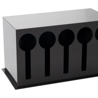 China OEM are available 5 Compartment Plastic Utensil Dispenser, Cutlery Organizer, Plasticware Sorter for Restaurant, Diner, Picnics, Black for sale