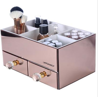 China Factory Viable Custom Mirror Acrylic Cosmetics Organizer Box Jewelry Display Case With Drawer Shop Household Special Use for sale