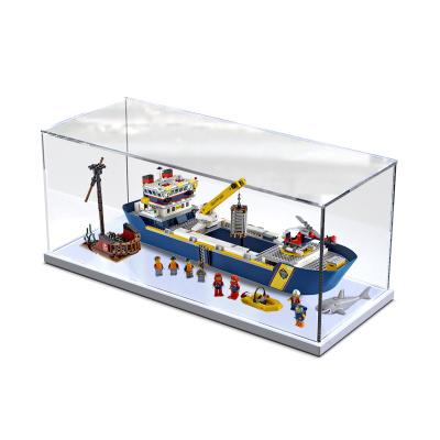 China Viable Factory Custom Clear Acrylic Display Box For Giant Building Block Model Set Lego Ocean Adventure Wheel Dust Cover for sale