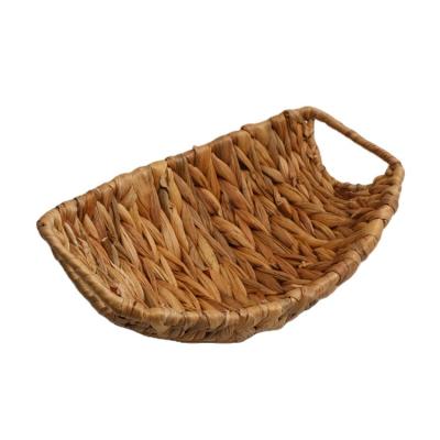 China Laundry Raw Natural Pineapple Basket Trays Hyacinth Europe Round Water Place Mat for sale