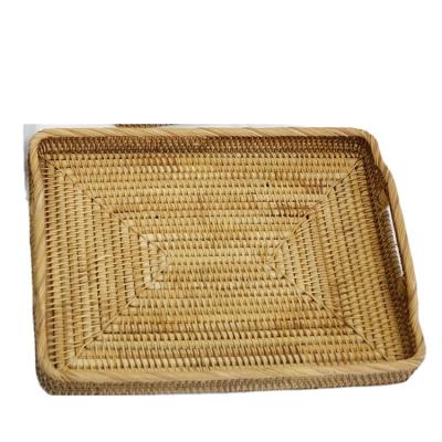 China Amazon Household Disposable Rattan Bestselling Square Shallow Mouth Tray for sale