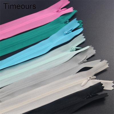 China Sustainable African style 3# nylon invisible lace zipper clothing color nylon zipper repairable nylon invisible zipper for sale