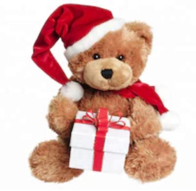 China Cute gift christmas bear with clothes and hat for kids for sale