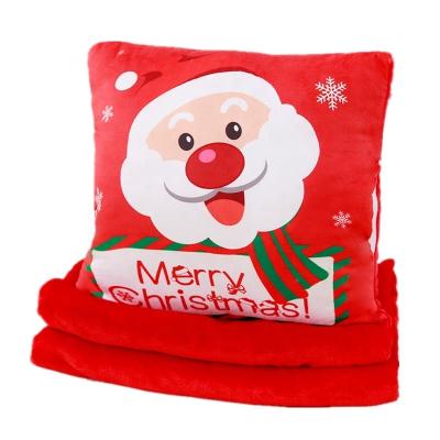 China Eco - Friendly Plush Christmas Elf Festival Pillow With Warm Blanket for sale