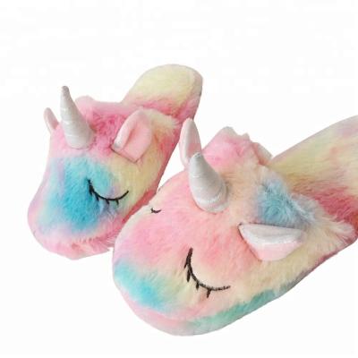 China Indoor Animal Women Children Children Unicorn Plush Slippers For Men Winter Fur Bedroom Wholesale Cartoon Soft Indoor for sale