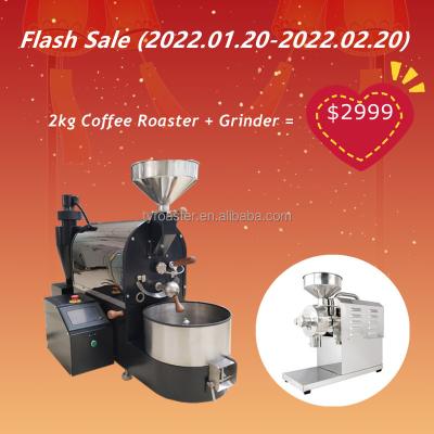 China TY-TECH Promotion Car Small 2kg 2.5kg Industrial Grade Commercial Coffee Burner and Coffee Grinder for sale