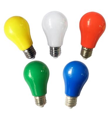 China Hotel Color Bulb Lamp E27 Led Light KTV Yellow Party Lampara 7W 9W Bar Lamp Green Blue Red Rose Home Decor Lighting for sale