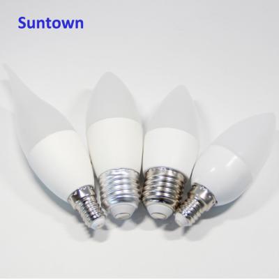 China Residential Super Bright Aluminum C37 E14 / E27 LED Candle Light Bulb for sale