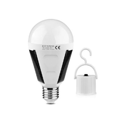 China ROAD LED Emergency Light Bulb E27 Solar Panel 7W 9W 12W Portable Solar Rechargeable Outdoor Solar Light Bulb for sale