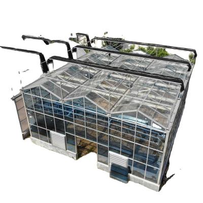 China Glass Agricultural greenhouse multi span steel greenhouse structure with heating system à venda