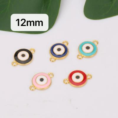 China Alloy Round Turkey Oil Blue Eyes Diy Accessories Demon Eye Bracelet Necklace Drip Accessories for sale