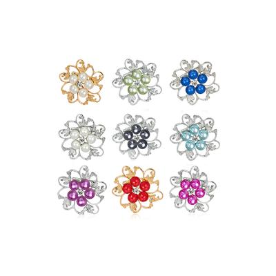 China Quick Korean Pearl Rhinestone Brooch Women Lapel Pin Decoration Flower Brooch Pin For Jewelry Brooches for sale